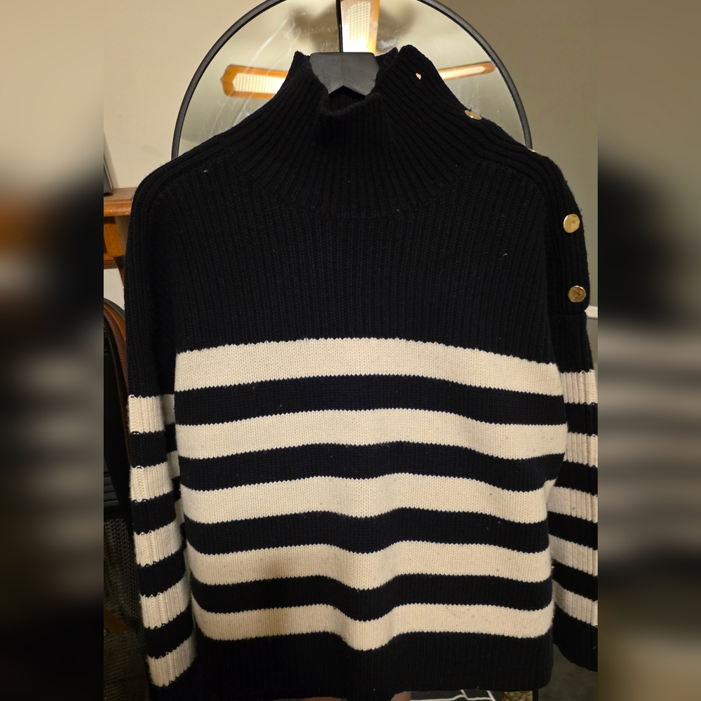 COS Navy and White Striped Knitwear